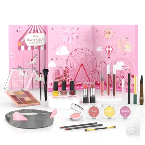 Beauty Adventskalender 2025 mit Exquisite Kosmetik 24 Stück Bestes Geschenk Schönheitsprodukte für Mädchen Frauen Teenager für Abwechslungsreiche Verwöhnende und Stylische Adventszeit Festival