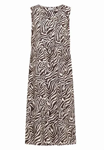 Cecil Damen Midikleid mit V-Neck und Zebraprint von CECIL