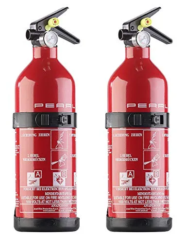 PEARL Mini Feuerlöscher 2er-Set - Kompakte ABC-Pulverfeuerlöscher für Kfz & Boot, ideal für Notfälle mit einfacher Handhabung und effektiver Brandbekämpfung bei Temperaturen von -30 bis +60 °C.