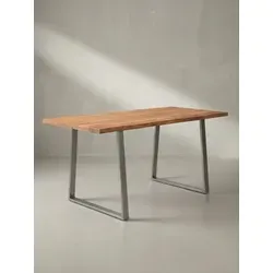 Kadima Design TARN Massivholz Esstisch 180x90 cm - Esstisch aus Akazienholz mit Baumkante, 4 cm starke Platte, ideal für 8+ Personen, robust und pflegeleicht, perfekter Industrial Chic für moderne Wohnräume.