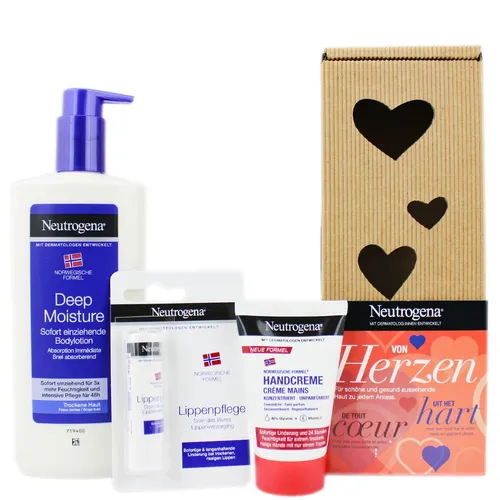 Neutrogena Geschenkset Von Herzen 3tlg, Intensivpflege für Haut und Lippen