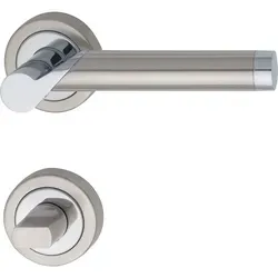 MARCHESI Drückergarnitur ODIN - WC - Modern & Elegant - Türsicherungen mit hochwertiger Zamak- und Edelstahlkombination, fest drehbar mit Rückholfeder für zusätzlichen Komfort und Sicherheit.