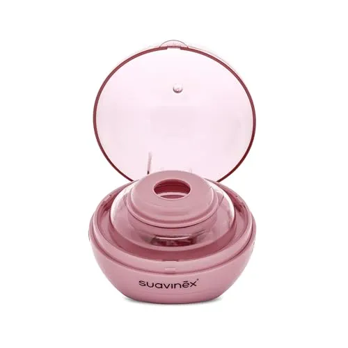 Suavinex, Tragbarer Schnuller Sterilisator mit UV-Licht, Beseitigt 99% der Keime in 3 Minuten, Batterie- oder USB-betrieben, Sicher, Ohne chemische Mittel, Ideal für unterwegs und Reisen, Duccio Rosa
