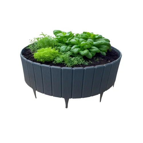 bepco Palisade – 5er Set (LxH: 200 x 17cm, Graphit) – Flexible & stabile Beetbegrenzung, 100% recycelter Kunststoff, mit integrierten Erdanker