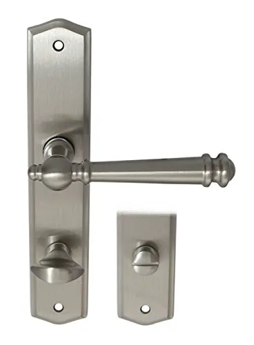 Messing Türbeschlag Kos LS WC Nickelmatt Türdrücker Türklinke Türgriffe