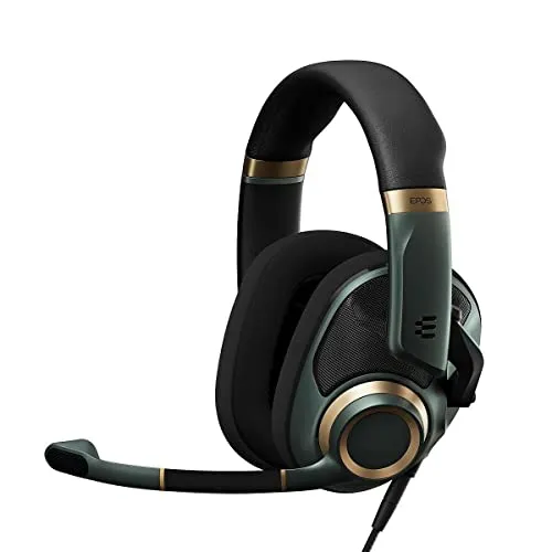 H6Pro Open Grün Gaming-Headset - Offenes akustisches Design für realistischen Klang, ideal für lange Gaming-Sessions mit hohem Komfort und abnehmbarem Mikrofonarm.
