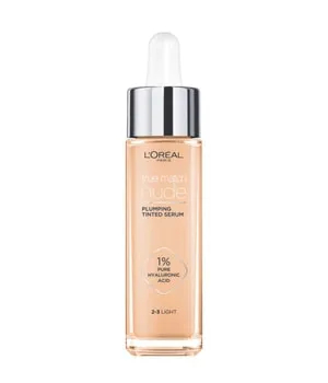 L'Oréal Paris True Match Aufpolsterndes Getöntes Serum 30 ml Nr. 2-3 - Hell - Make-up mit 2-in-1 Effekt: Serum und Foundation in einem, für einen strahlenden Teint. Enthält 1% Hyaluronsäure, vegan und ideal für empfindliche Haut.