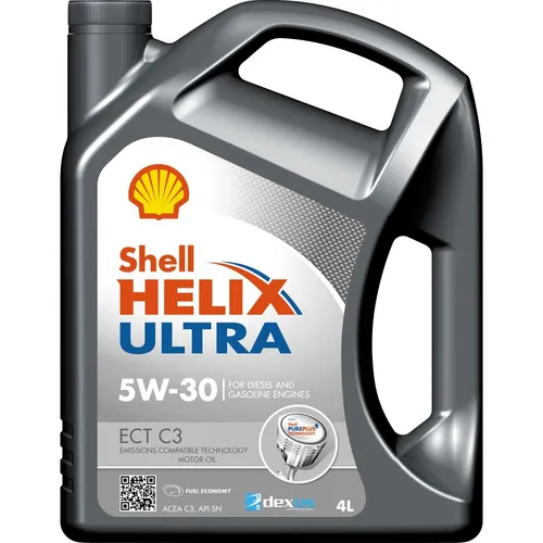 Motoröl SHELL Helix Ultra ECT C3 5W30 4L - Hochleistungs-Motoröl für optimale Motorleistung, ACEA C3, ideal für moderne Fahrzeuge, 4 Liter Flasche.