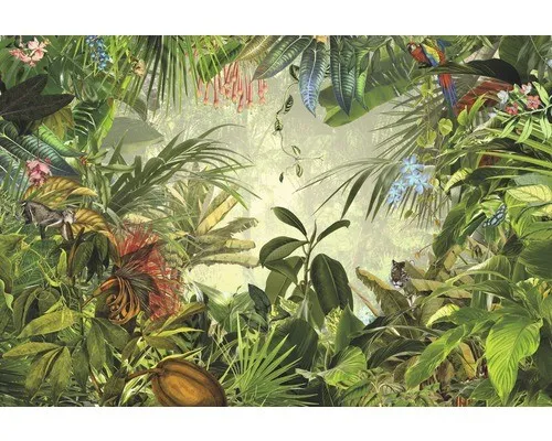Komar Vlies Fototapete INTO THE WILD - Tapete für Kinderzimmer und Wohnzimmer, mit hochwertigem, umweltfreundlichem Vliesmaterial und beeindruckendem Dschungelmotiv für ein exotisches Wohnambiente.