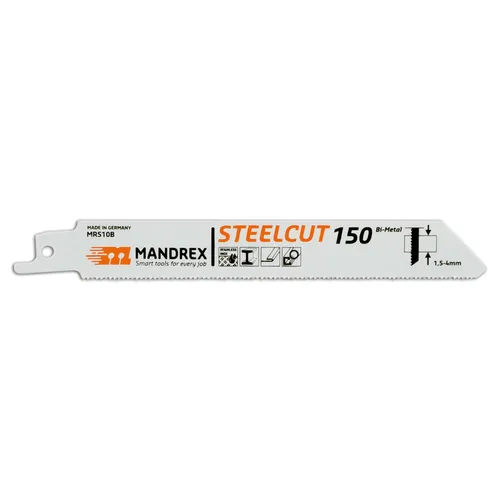 MandreX Säbelsägeblatt Metall STEELCUT Tigersägeblatt mit 150 mm Länge 2er Pack