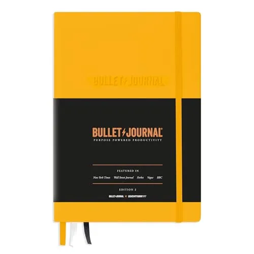 LEUCHTTURM1917 Bullet Journal Edition 2 Medium (A5) - Hardcover mit 206 nummerierten Seiten, ideal für kreative Planer und Notizen, perfekt für Organisation und Inspiration.