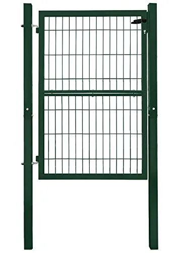 V2Aox Gartentor Gartentür Zauntür Zauntor Gartenpforte Quadratrohr Anthrazit Grün mit Schloss, Farbe/Türhöhe:Grün / 140 cm