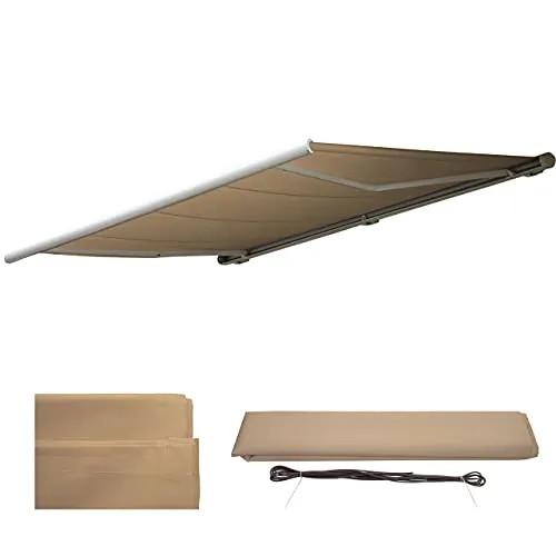 Mendler Ersatz-Bezug für Markise T124, Creme 5x3m - Markisen-Zubehör für T124, UV-Schutz und wasserabweisender Stoff, perfekt für entspannte Sommertage im Freien.