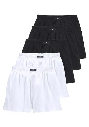 H.I.S Herren Boxer, 5er Pack, schwarz-weiß von HIS