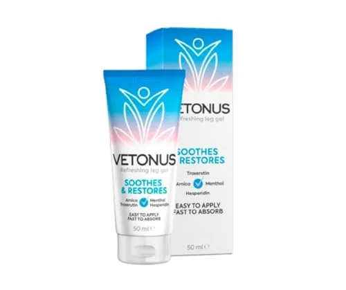 Vetonus Gel für Venen und Gelenke - Fuß- und Bein Gesundheit - Lotionen & Cremes mit natürlichen Inhaltsstoffen wie Ginkgo Biloba und Menthol für eine wohltuende Wirkung auf Beine und Gelenke.