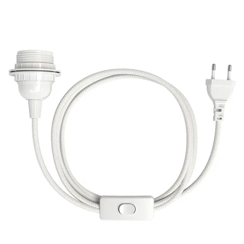 Lampensockel mit 5m Kabel E27 Schraubfassung Netzstecker Schalter Fassung Weiß