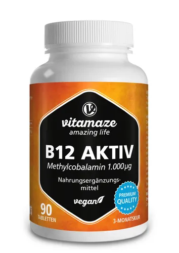 B12 Aktiv 1.000 μg vegan Tabletten 90 St