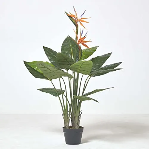 Kunstpflanze Strelitzia Reginae 120cm - Exotische Paradiesvogelblume von Homescapes - Holen Sie sich mit der 120cm hohen Kunstpflanze Strelitzia Reginae ein Stück Exotik ins Zuhause. Die lebensechten Blüten und Blätter bringen Farbe und Stil in jeden Raum. Perfekt für pflegeleichte Deko und als Geschenkidee!