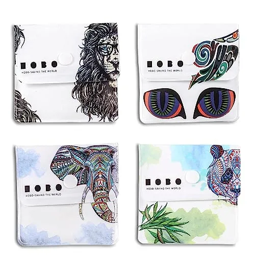 AOOTUERL 4 Stück tragbare, PVC, feuerfest, wiederverwendbar, umweltfreundlich, für den Außenbereich und Reisen, für Zigaretten, Entsorgungstasche