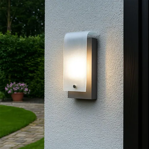 Wandlampe Außenleuchte Haustürlampe Glas Fassadenlampe Balkonlampe verzinkt LED