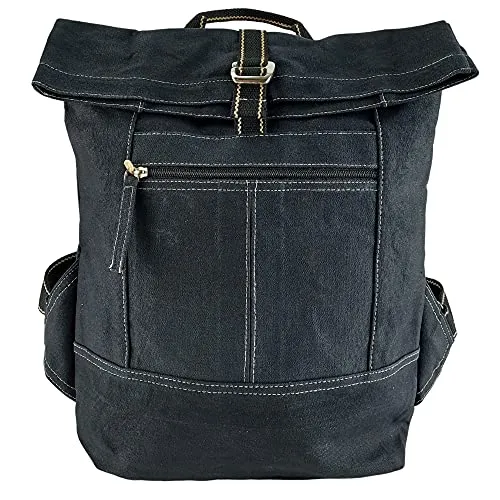 Sunsa Damen Rucksack - Stilvolle Umhängetasche in Grau - Damentaschen im modernen Design aus stone washed Canvas, ideal für Beruf, Freizeit und Reisen. Mit praktischen Fächern und umweltfreundlicher Herstellung.