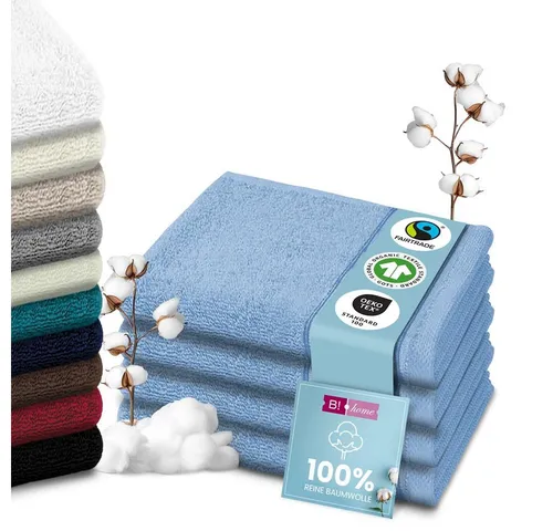 B!HOME Handtücher Set Saunatücher, Duschtücher, Gästehandtücher 100% Baumwolle, (Spar-Set, 4-St), flauschig saugfähig Frottee weich