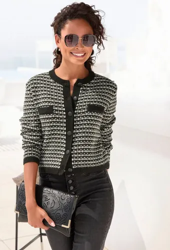 LASCANA Strickjacke mit Karomuster von LASCANA