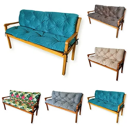 4L Textil Gartenbankauflage - Sitz- und Rückenkissen für Hollywoodschaukel (180x50x50 cm, Türkis) - Gartenmöbelauflagen für optimalen Sitzkomfort, aus hochwertigem, strapazierfähigem Polyester gefertigt und ideal für Balkon, Terrasse und Garten.