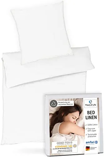 Bettwäsche 135x200 aus 100% Baumwolle | Oekotex zertifiziert | Weich und Flauschig