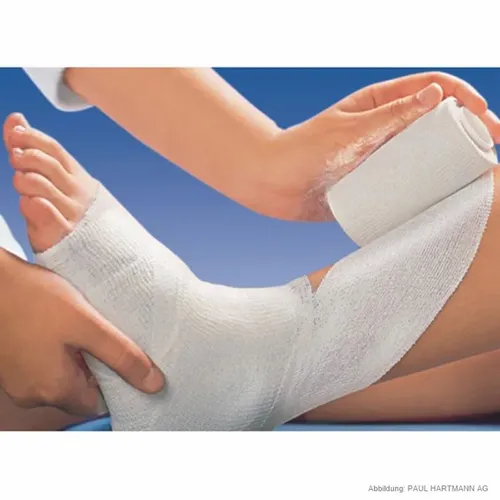Hartmann Idealbinde 4 cm x 5 m - 10 Stück Packung - Medizinische Idealbinde für starke Kompression bei Venenleiden, waschbar und langlebig, ideal für postoperative Thromboseprophylaxe und Sportbandagen.