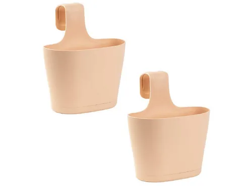 Engelland Blumenkasten Blumentopf zum Hängen (Vorteils-Set, 2 St., Fassungsvermögen je Topf 2,8 Liter), UV-Beständig, Frostbeständig, Wasserauffangschalen