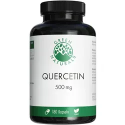 Green Naturals Quercetin 500 mg hochdosiert - 180 Kapseln - Nahrungsergänzungsmittel zur Unterstützung des Immunsystems, hochdosiert mit 500 mg Quercetin pro Kapsel, ideal für eine gesunde Lebensweise.