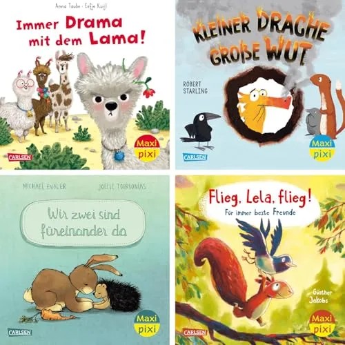 Maxi-Pixi-4er-Set 126: Kleine Tiere – große Gefühle (4x1 Exemplar): 4 Minibücher ab 3 Jahren zum Mitfühlen über Wut, Mut und Glück (126)
