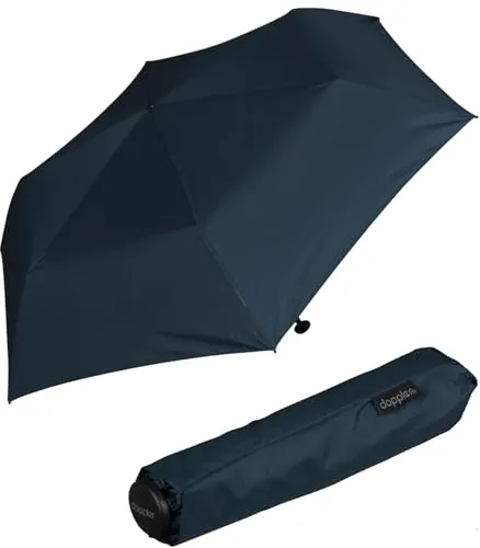Doppler Zero,99 Mini Damen Taschenschirm - Crystal Blue - Taschenschirm aus 100% Polyester, extrem leicht mit nur 99g, perfekt für Reisen. Hochwertige Carbon-Elemente sorgen für Stabilität und besten Schutz vor Regen.