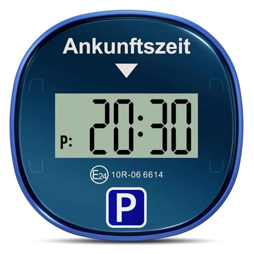 Gooofly Chrono Pro Parkscheibe Elektrisch mit Zulassung, Elektronische Parkscheibe mit Zulassung, Digitale Parkscheibe Auto, Elektrische Parkuhr mit 2 Displays & 3 Zeitmodi (1, Blau)
