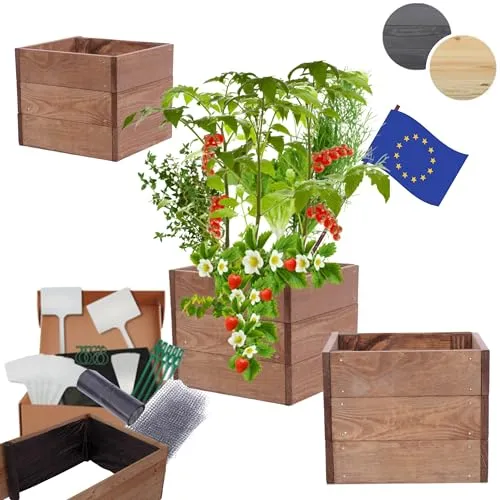 Modo24 Hochbeet aus Massivholz – Flexibles Kräuter- und Gartenbeet in vielen Größen und Farben - Modulares Hochbeet aus FSC-zertifiziertem Kiefernholz für individuelle Gartenlösungen. Witterungsgeschützt und einfach zu montieren, ideal für Balkon und Garten.