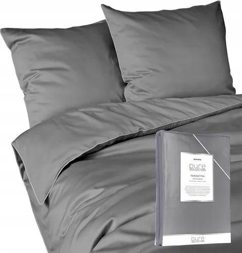 Bettwäsche, Baumwoll-Makosatin, einfarbig 200x220 Grau