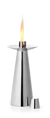 Philippi TIKI Tischfackel 22 cm - Elegante Edelstahllichtquelle - Garten- & Terrassenfackeln, ideal für stimmungsvolle Abende im Freien mit hochglanzpoliertem Edelstahl und langlebigem Glasfaserdocht.