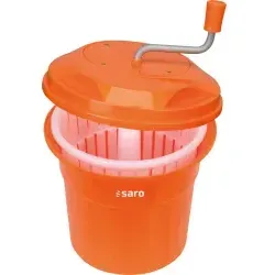Saro 357-1000 Salatschleuder Modell Rena 121, 12 L, Orange - Salatschleudern mit 12 Litern Fassungsvermögen, stoßfestem Getriebe und spülmaschinengeeignet – ideal für die schnelle Zubereitung frischer Salate.