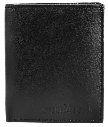 Steinmeister Geldbörse Nihad - Hochformat Herren Geldbörse aus Echtleder - Geldbörsen aus echtem Schafsleder mit viel Stauraum: 5 Kreditkartenfächer, transparentes Fach, Geldscheinfächer und Münzfach - ideal für Ordnung und Stil.