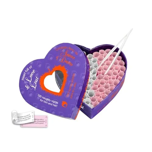 Tease & Please Heart Full of Love & Lust (EN-ES) - Gesellschaftsspiele für Erwachsene für intime Momente zu Zweit - Lustige Spiele für Erwachsene mit 100 Frechen Aufgaben