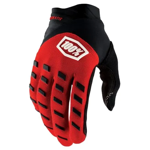 100% MTB-Handschuhe Airmatic Rot Gr. XXL - Hochwertige Fahrradhandschuhe mit geprägter Elasthan-Manschette für optimalen Komfort und Langlebigkeit. Ideal für anspruchsvolle Mountainbike-Touren.