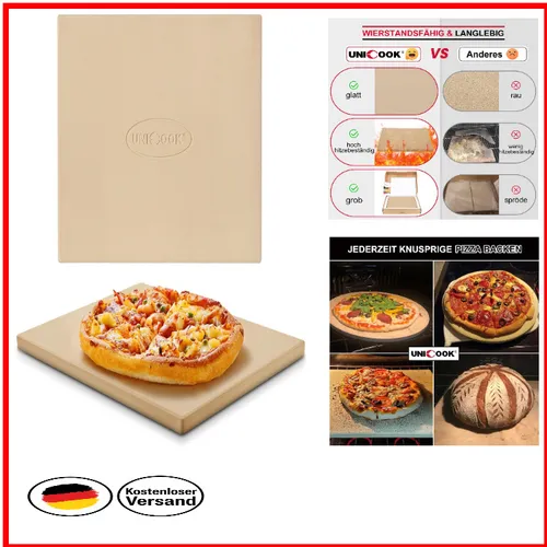 Cordierit Pizzastein | 38x30 cm | Knusprige Kruste