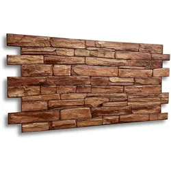 3D PVC Wandpaneele – Stein Holz Mosaik Fliesen Imitation (ca. 0,5qm)