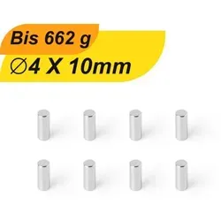 Stück Neodym Magnet 4mm x 10mm Supermagnete hohe Haftkraft Scheibenmagnet 50