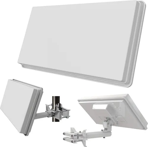 Selfsat H30D4 Flachantenne Quad - Full HD 4K UHD Sat Anlage für 4 Teilnehmer - SAT-Antennen mit kompakter Bauweise für unauffälligen Empfang. Ideal für Balkon oder Wandmontage, inklusive Universal-LNB und Zubehör für sofortige Installation.