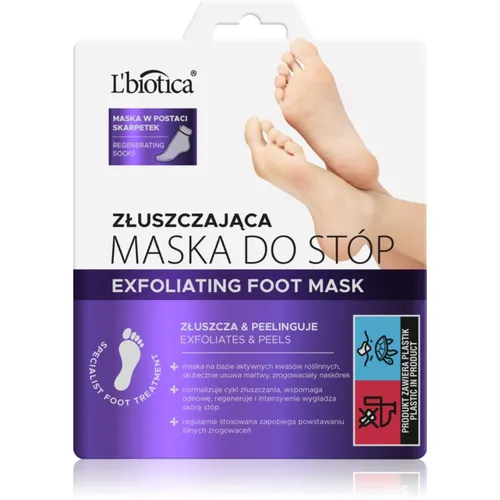 L’biotica Masks feuchtigkeitsspendende Peeling-Socken für zartere Fußsohlen 1 Paar