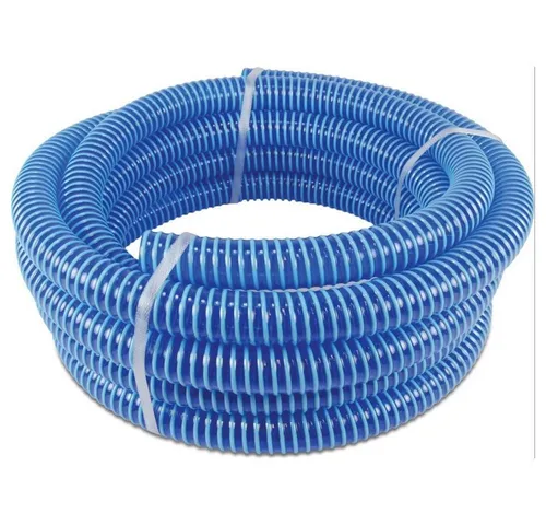 bevo Spiralschlauch 7m 1 Zoll 25mm blau - Flexibler Saugschlauch - Gartenschlauch mit einem Innendurchmesser von 25 mm und einer Länge von 7 m, ideal für effizientes Pumpen und Ansaugen von Wasser.