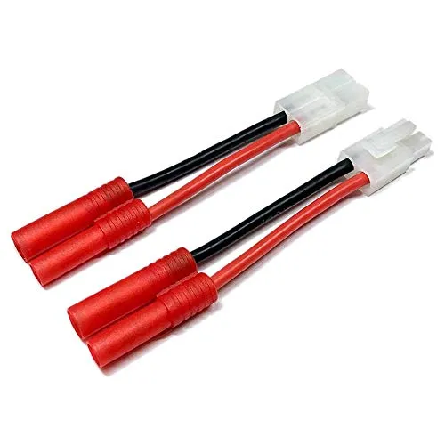 2X Stück Premium Adapter Set HXT 4mm Stecker auf Japan 13,5mm Stecker Buchse Male Female Goldstecker Verpolsicher für Lipo Akku Car Adapterkabel kompatibel zu Tamiya Modellbau