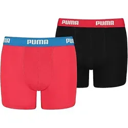 PUMA Boxershorts Jungen Basic Unterwäsche (2er Pack) rot|schwarz 170-176